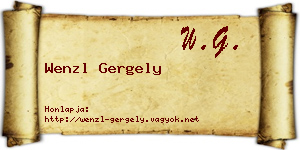 Wenzl Gergely névjegykártya